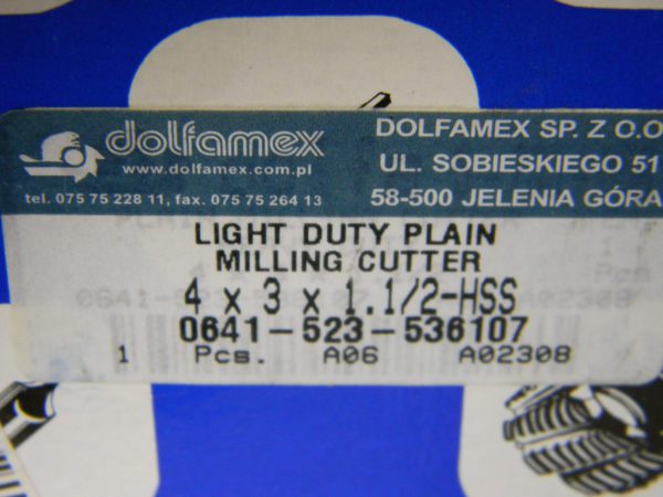 Dolfamex 4" x 3" x 1-1/2" HSS Left Hand 45º HD Mill Cutter 0641-523-536107