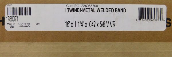 Irwin Welded Band Saw Blade 16' L x 1-1/4" W x 0.042" Thick 5 to 8 TPI 1788071