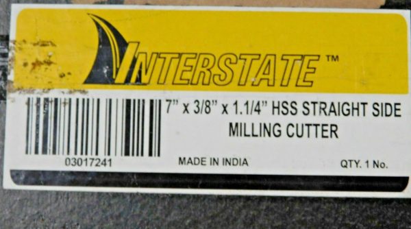 Interstate Side Milling Cutter HSS Straight Teeth 7"x 3/8" x 1-1/4" 22T 03017241