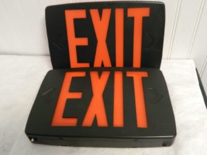 Lithonia Thermoplastic LED Exit Sign/ Battery Backup 427485