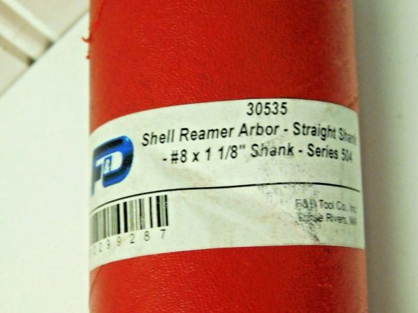 F&D Tool Straight Shank Shell Reamer Arbor No 8 x 1-1/8" Shank x 12" OAL 30535