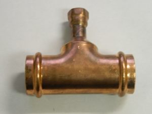 NIBCO 1-1/2 x 1-1/2 x 1/2" Cast Copper Pipe Tee B14725PC
