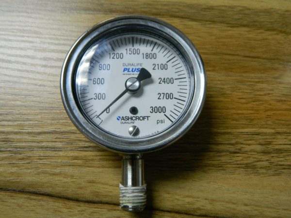 Ashcroft Pressure Gauge 2-1/2" Dial 1/4 Thread 0-3,000 Scale Range 94233XLL