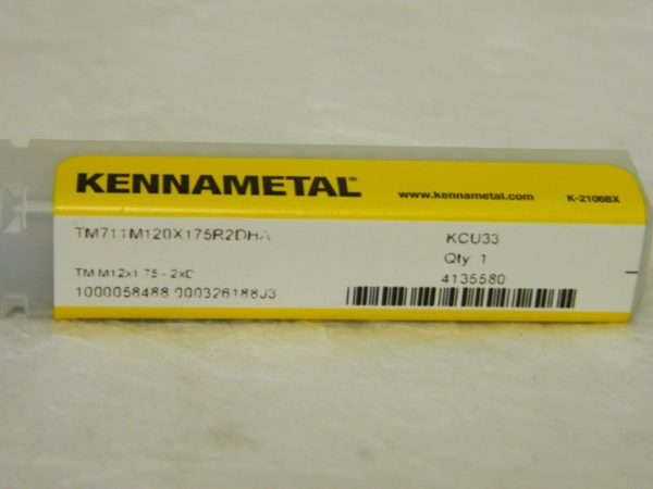 Kennametal M12x1.75 Internal 4-Flute Solid Carbide Helical Flute Thread 4135580