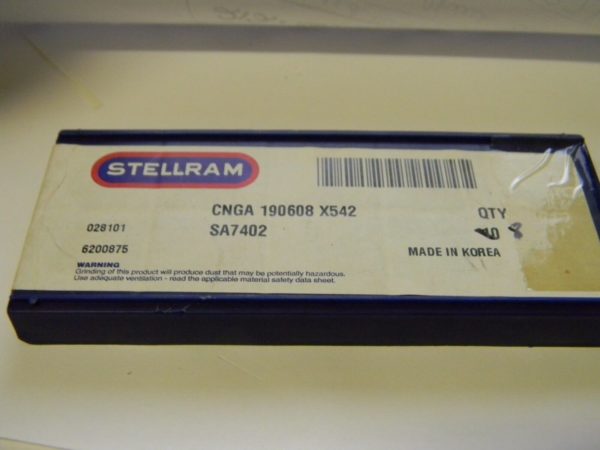 Stellram Ceramic Turning Inserts CNGA190608 X542 Grade SA7402 Box of 8 028101