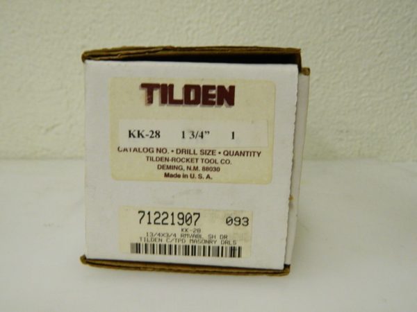 Tilden Carbide Tipped Masonry Drill 1-3/4" Drill Dia 1" OAL 3/4" Shank Dia KK-28