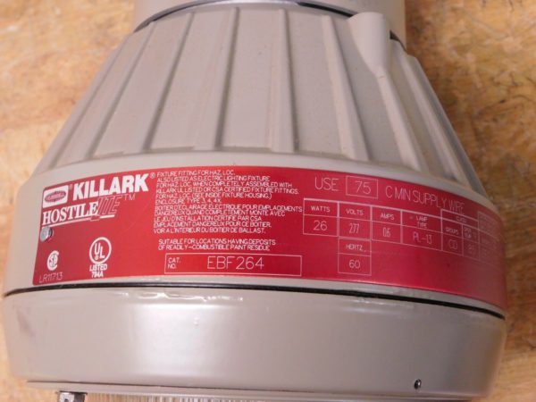 Hubbell Killark Compact Fluorescent Hazardous Location Light Fixture 277AC 13W