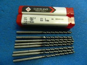 Cleveland 7/64" 140° Point TiCN Finish Powdered Metal Jobber Drill Qty. 8 C52717
