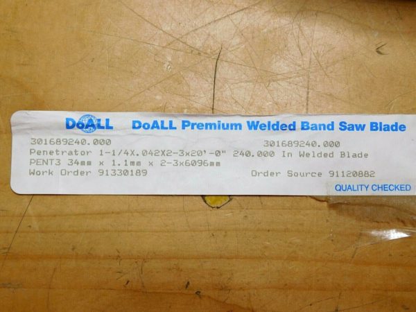 DoALL Welded Penetrator Bi-Metal Band Saw Blade 2-3 TPI 1-1/4" x 0.042" 301-689