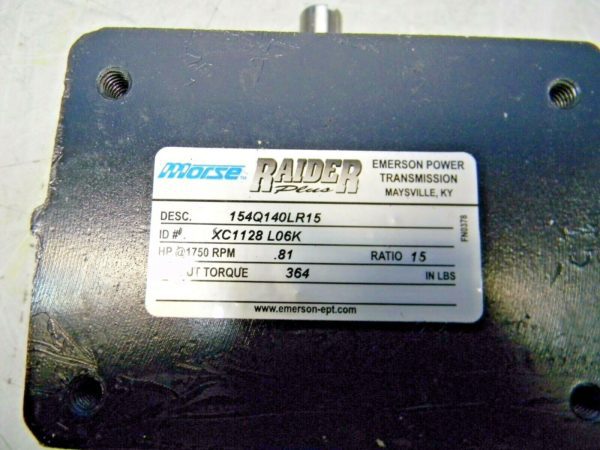Morse Raider Worm Gear Reducer Left & Right Output 15:1 Ratio XC1128 154Q140LR15