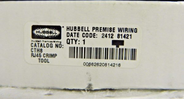 Hubbell Crimp Tool W/RJ45 Die Tools CTH8