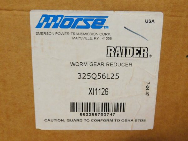 Morse Raider Worm Gear Reducer 25:1 56C Left Output 325Q56L25