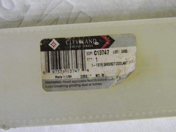 Cleveland 5MT Coolant Feed Drill 1-13/16" Dia 10-1/8" DOC 17-1/2" OAL C13747