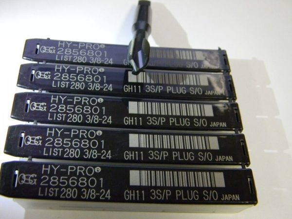 OSG 3/8-24 GH11 3FL UNF Hypro HSS Spiral Point Plug Taps QTY 5 2856801