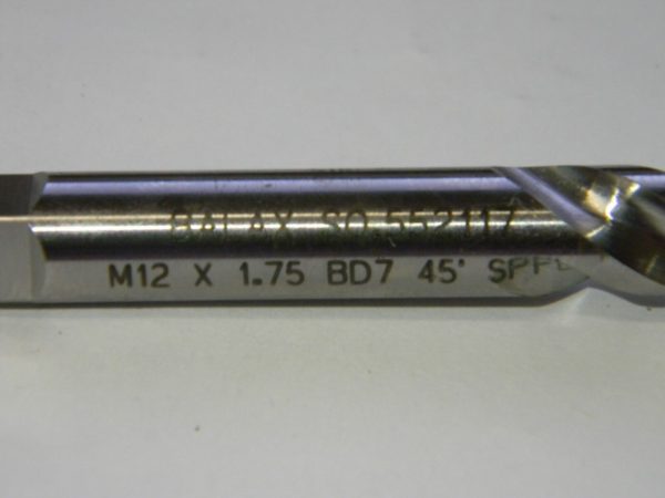 Balax M12" x 1.75" BD7 45° Spiral Flute Threadshaver Tap QTY 2 43087