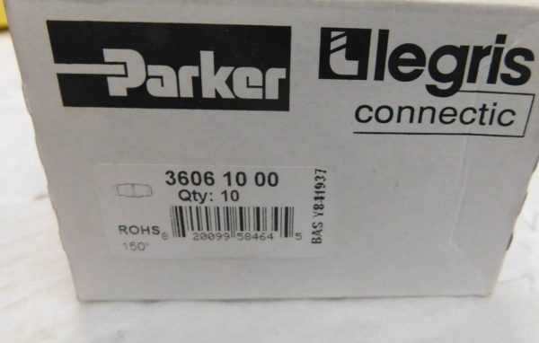 Parker Llegris Nickel Brass Push to Connect Tube Union QTY 10 3606 10 00