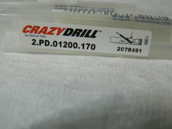 MIKRON Crazy Drill Solid Carbide Crosspilot Drill Qty 2 2.PD.01200.170