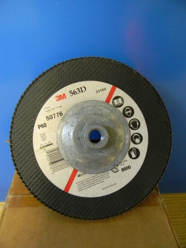 3M Abrasive Flap Discs P60 Grade 7" Coated Zirconia-Alumina Qty 5 50776