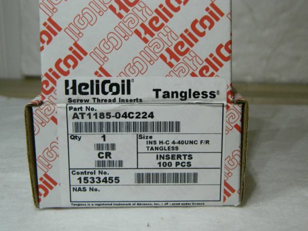 Heli-Coil Free Running Helical Insert#4-40 UNC 0.224" OAL Qty 100 AT1185-04C224
