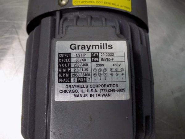 Graymills IMV50-F Cast Iron Immersion Coolant Pump 1/2 HP 230/460v 3 Ph REPAIR