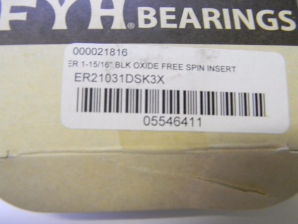 FYH Bearings Free Spin Insert Bearing 1-15/16" Black Oxide ER21031DSK3X
