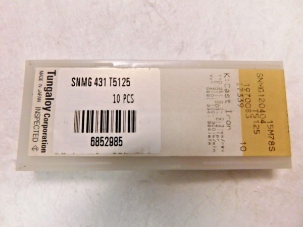 Tungaloy SNMG120404 SNMG431 T5125 Carbide Turning Insert Qty 9 6852985