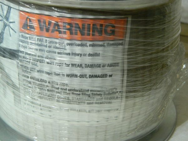 Lift-All Coated Aircraft Cable Wire 1/4" x 3/16" Diam x 200 Ft 31614200719