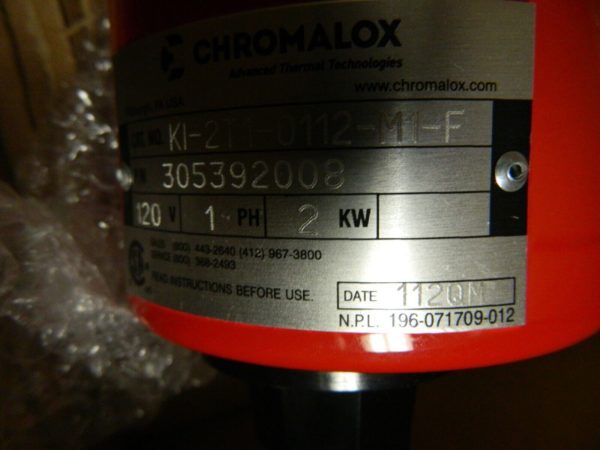Chromalox 2 Element 9-1/4" IL Standard Housing Copper Pipe Plug Immersion Heater