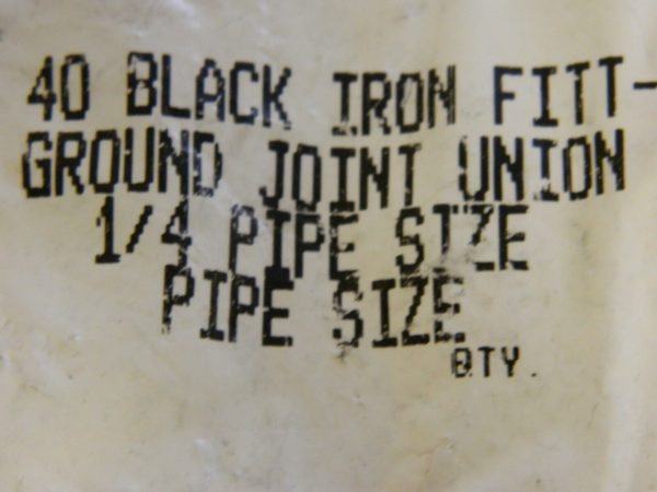 Size 1/4", Class 150, Malleable Iron Black Pipe Union QTY 5.BD-13389