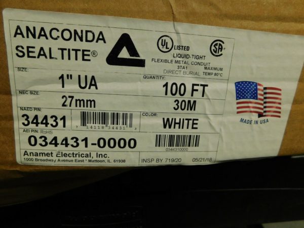 Anaconda Sealtite 1" Approximately 100' Long Flexible Liquidtight Conduit 34431