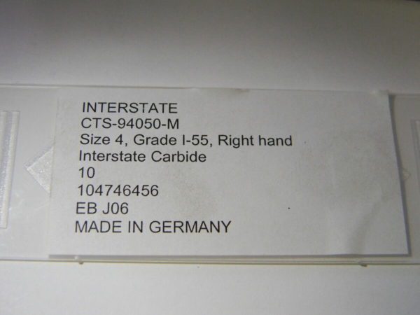 Interstate Carbide Inserts Size 4 I-55 Right Hand Qty. 10 #CTS-94050-M