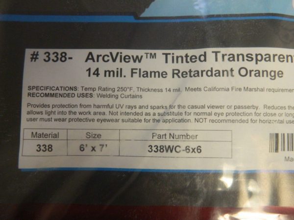 Steiner 338WC-6X6 ArcView Orange Red FR Tint Vinyl Weld Cell Front Acc Curtain