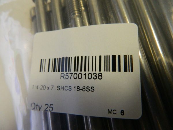 1/4-20 UNC Hex Socket Cap Screw 18-8 SS Uncoated 7" Length Under Head QTY 25