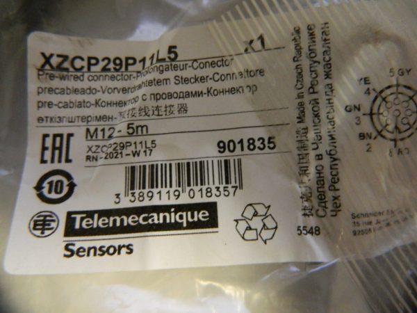 Telemecanique Sensors 2 Amp, M12 8 Pin Female Straight Cordset Sensor and Recept
