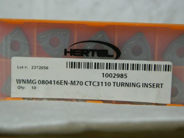 Hertel WNMG 080416ENL9 HC310T Carbide Turning Insert Qty 10 1002985