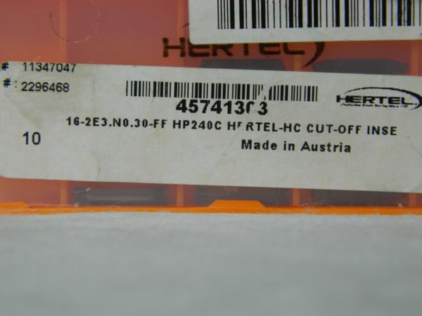 Hertel 16-2E3.N0.30-FF HP240C Carbide Cutoff Insert Qty 6 45741303