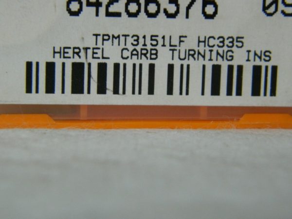Hertel Carbide Turning Insert TPMT31.51 LF Grade HC335 QTY 5 84286376