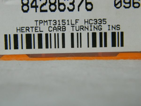 Hertel Carbide Turning Insert TPMT31.51 LF Grade HC335 QTY 10 84286376