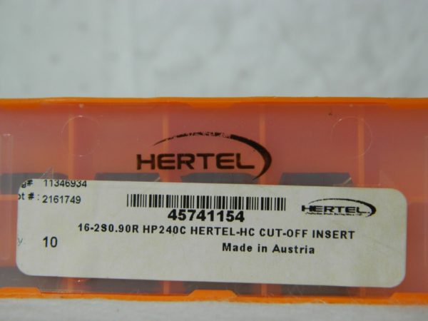 Hertel 16-2S0.90R HP240C Carbide Cutoff Insert Qty 8 45741154