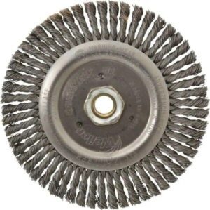Weiler 6" OD, 5/8-11 Arbor Hole, Knotted Steel Wheel Brush QTY 10 94664