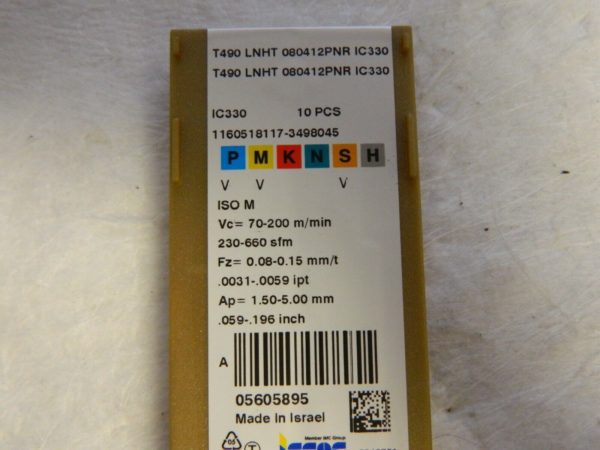Iscar T490LNHT080412PNR 330 Carbide Milling Insert QTY 10. 5605895
