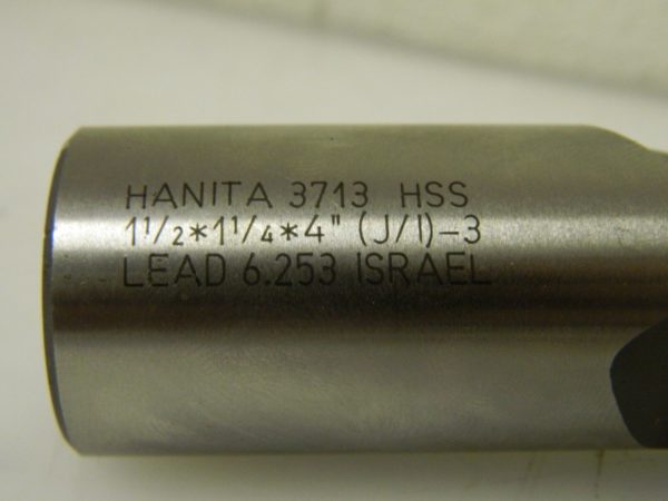 Hanita End Mill 1-1/2" x 1-1/4" x 4" 3 Flute 371338009