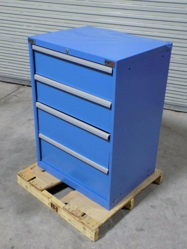 Lista Modular Storage Cabinet 4 Drawer 39" x 28" x 22" Steel Blue DAMAGED
