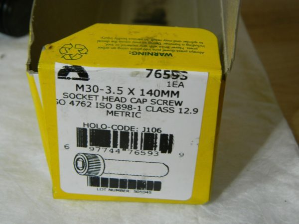 Holo-Krome M30x3.50 Metric Coarse Hex Socket Cap Screw Grade 12.9 Qty 2 76593