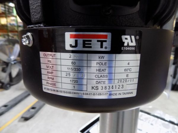 Jet Variable Speed Drill Press 20" Swing 2 HP 115/230v 1 Ph JDP-20VS-1 Damaged