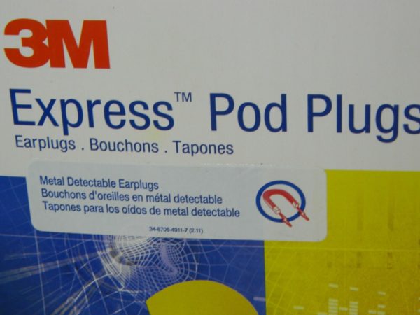 3M Express Pod Plugs Metal Detectable Disposable Corded 25 dB 100 Pairs 311-1127