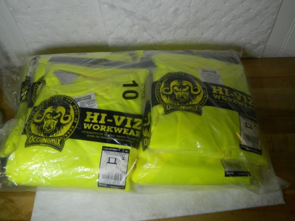 OccuNomix Hi-Viz Yellow High Vis. Long SL T-Shirt Qty 10 Sz XL LUX-LST2BX-YXL