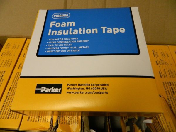 Parker 30' Long Foam Pipe Insulation Tape 2" Wide x 1/8" Thick Qty 12 Rolls K502