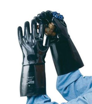 AlphaTec Ansell 18" BLK Neoprene Guantlet Gloves Size 10 Qty 12 Pairs 9-928-10