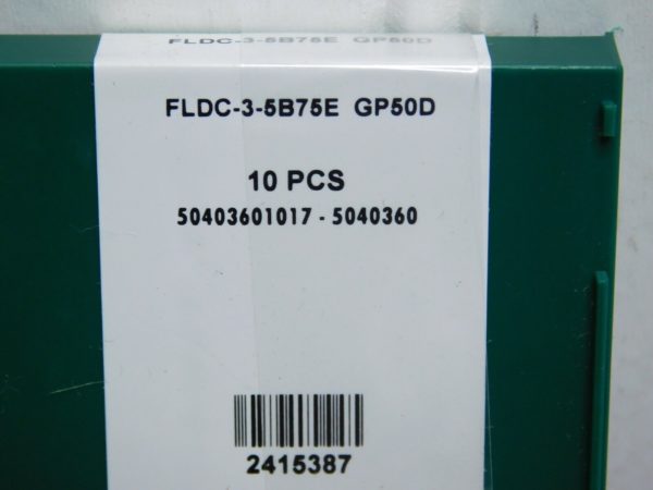 TOOL-FLO Carbide Threading Inserts TiN FLDC-3-5B75E GP50D Qty 10 553616EN4D